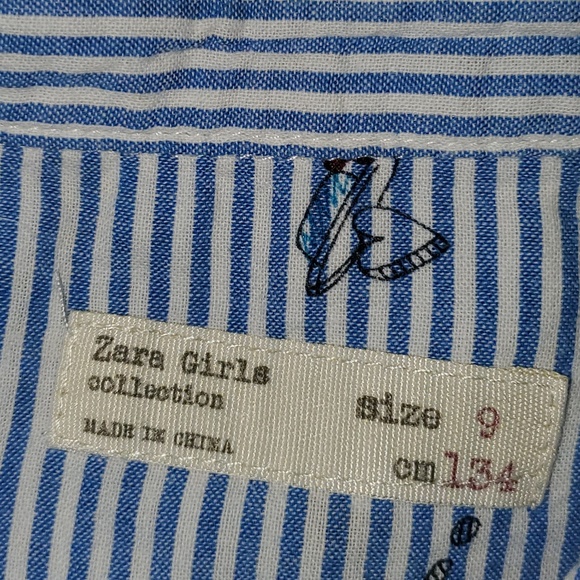 ZARA STRIPED BLOUSE GIRL'S SIZE 9 (EUC) - Picture 3 of 5